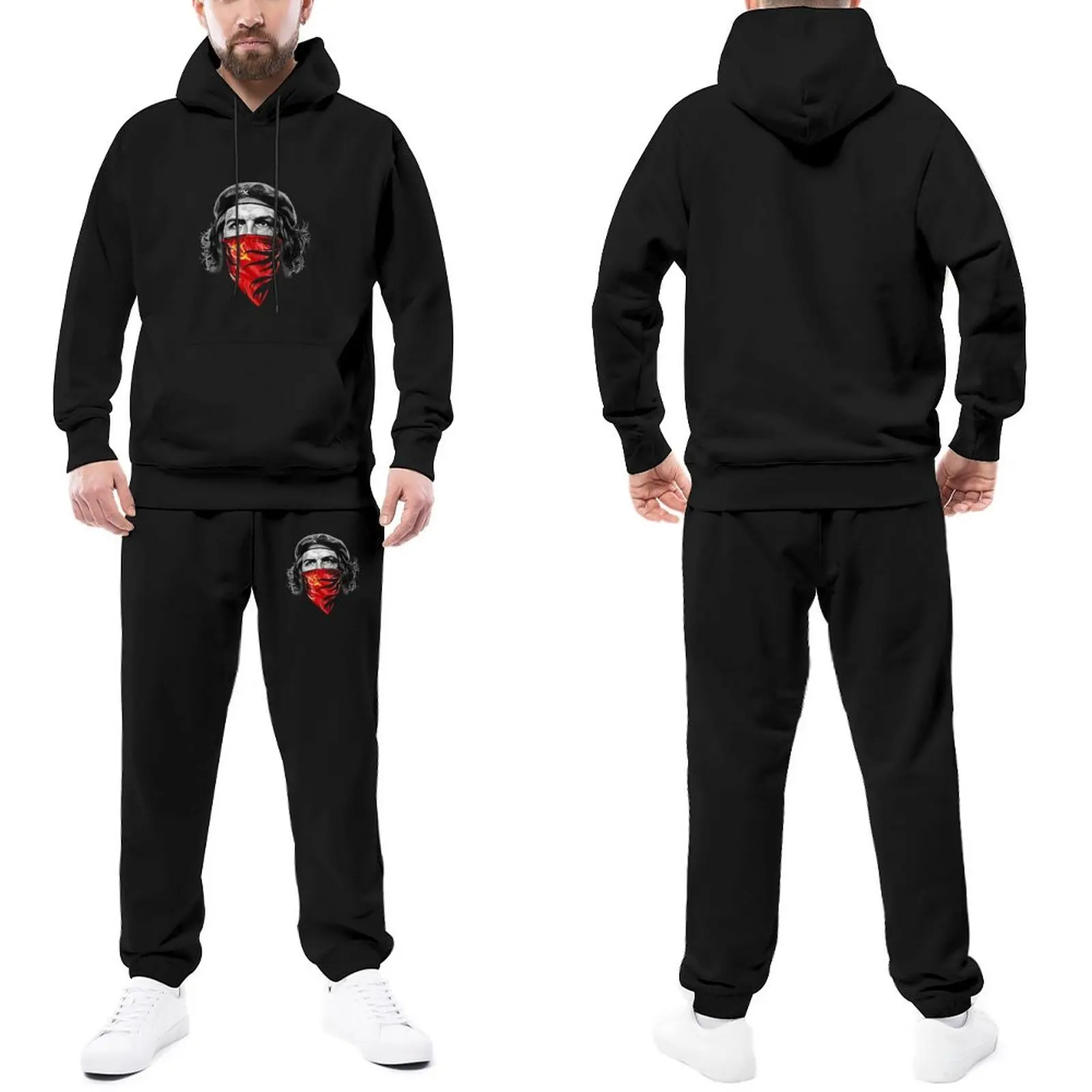 

Che Guevara Masked Tracksuits Unisex Celebrity Hoody Sweatpant Set 2 Piece Fashion Hooded Suits Date Trendy Jogger Sportswear