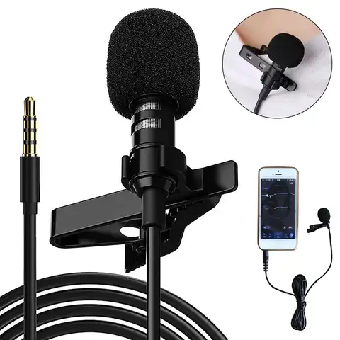 Портативный петличный мини-микрофон 1,5 м с USB для телефона, ПК, ноутбука, запись, шумоподавление, конденсатор с зажимом, микрофон 3,5 мм