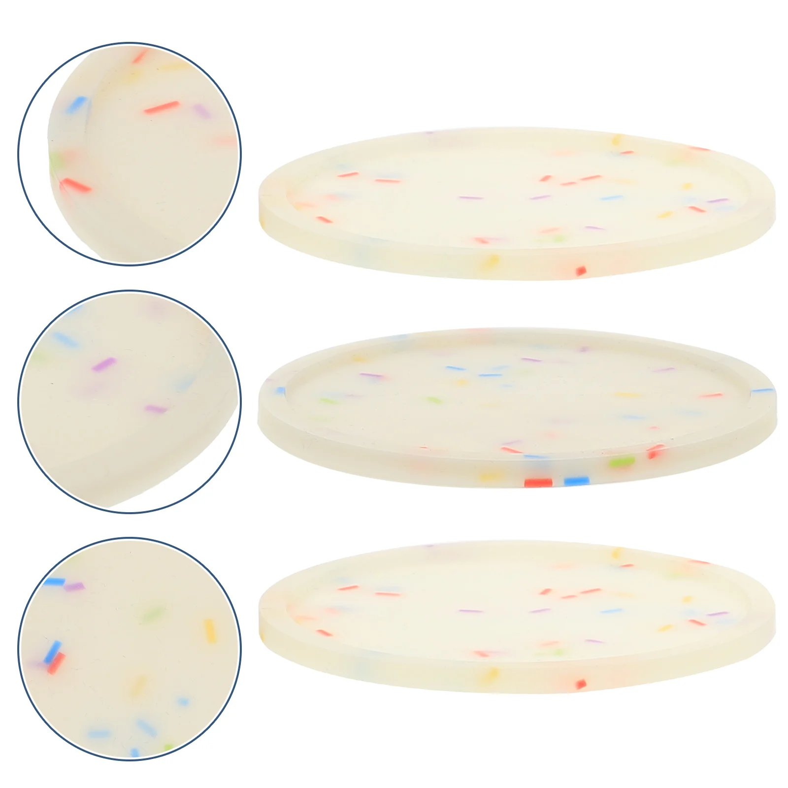 

Coaster Cup Mat Coasters Anti Siliconereplaceable Mats Non Scald Pad Household Wear Resistantoffice Insulated Table Round