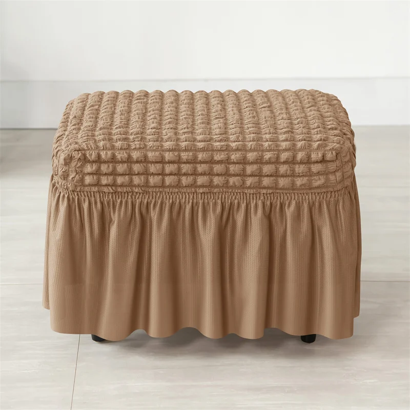 

1 шт., чехол для юбки на подставку для ног с пузырьковой сеткой, прочный эластичный чехол оттоманки, однотонный нескользящий ...