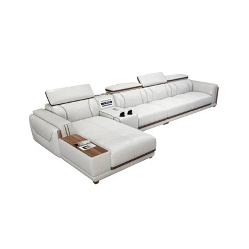 

Итальянский кожаный диван, мебель для гостиной, кожаный диван, большие диваны, современные для гостиной с очистителем воздуха, Bluetooth-динамиком