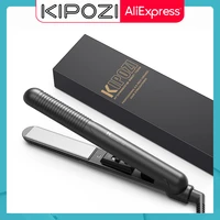 kipozi mini hair straighteners professional ceramic 0 9 inch plate flat iron straightening and curling 2 in 1 dual voltage