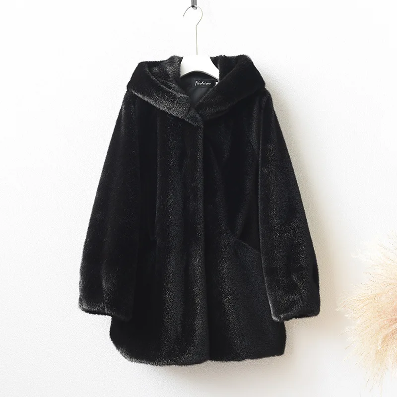 Factory Woman Coat Coats Fur Mink Fur Thick Winter High Street Other Slim Real Fur Women's Winter Jacket enlarge