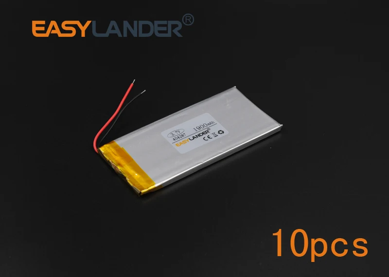 

10 шт./лот 3,7 в 1900 мАч 404287 полимерный литий-ионный аккумулятор для Mp3 Mp4 PAD DVD DIY электронная книга bluetooth Vedio Game toys Tablet PC mobile