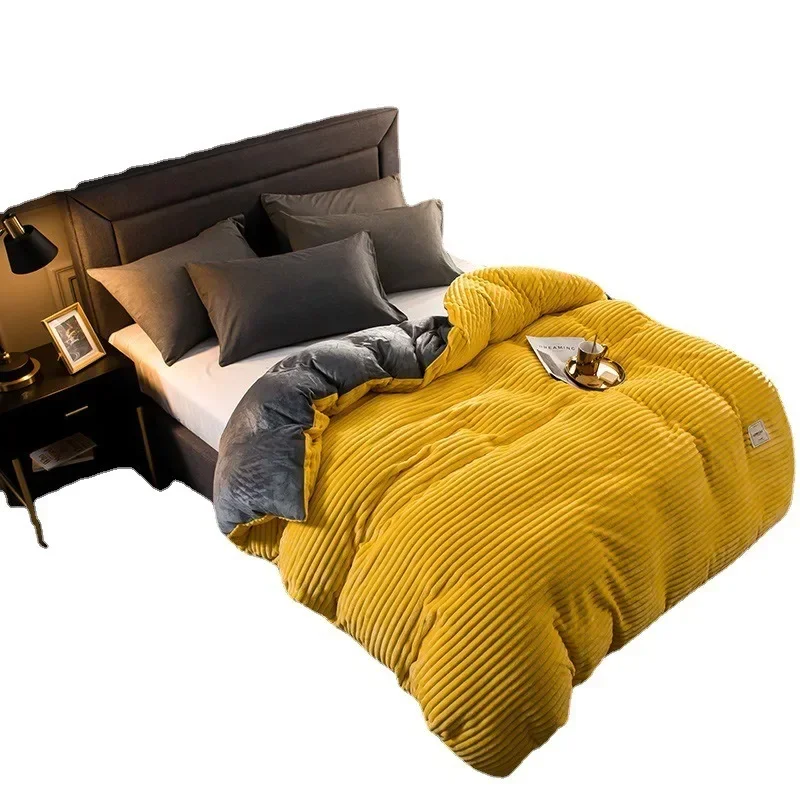

Duvet Cover Bedding Set 180x220cm Simple Luxury Winter Warm Thickened Snow Fleece Solid Colors Single Piece Duvet Cover