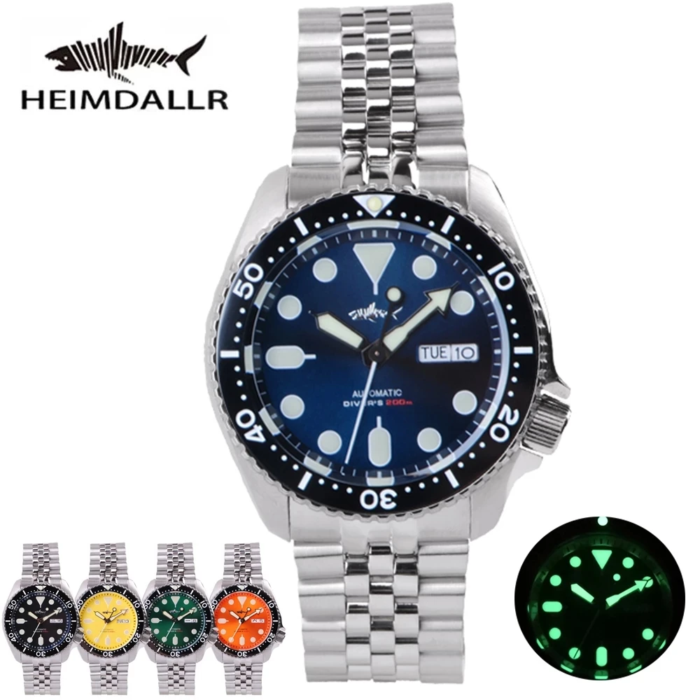 

Мужские часы HEIMDALLR Sharkey Skx007, мужские часы Skx 007 с керамической рамкой, Водонепроницаемость 200 м, NH36, механические часы с автоматическим перемещением, для дайвинга