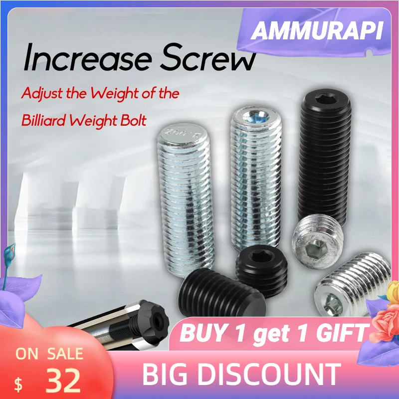 

UNIVERSAL Billiard Accessories Pool Cues Black 8 Increase Screw Nine Ball with Heavy Screws Adjust Weight bolts
