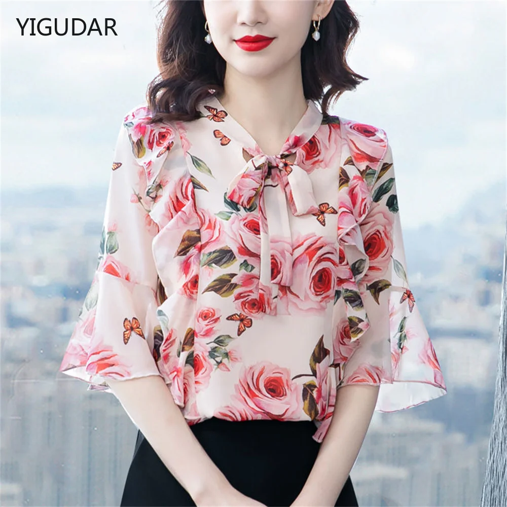 Милые рубашки корейская мода для женщин шифоновая рубашка с оборками и коротким