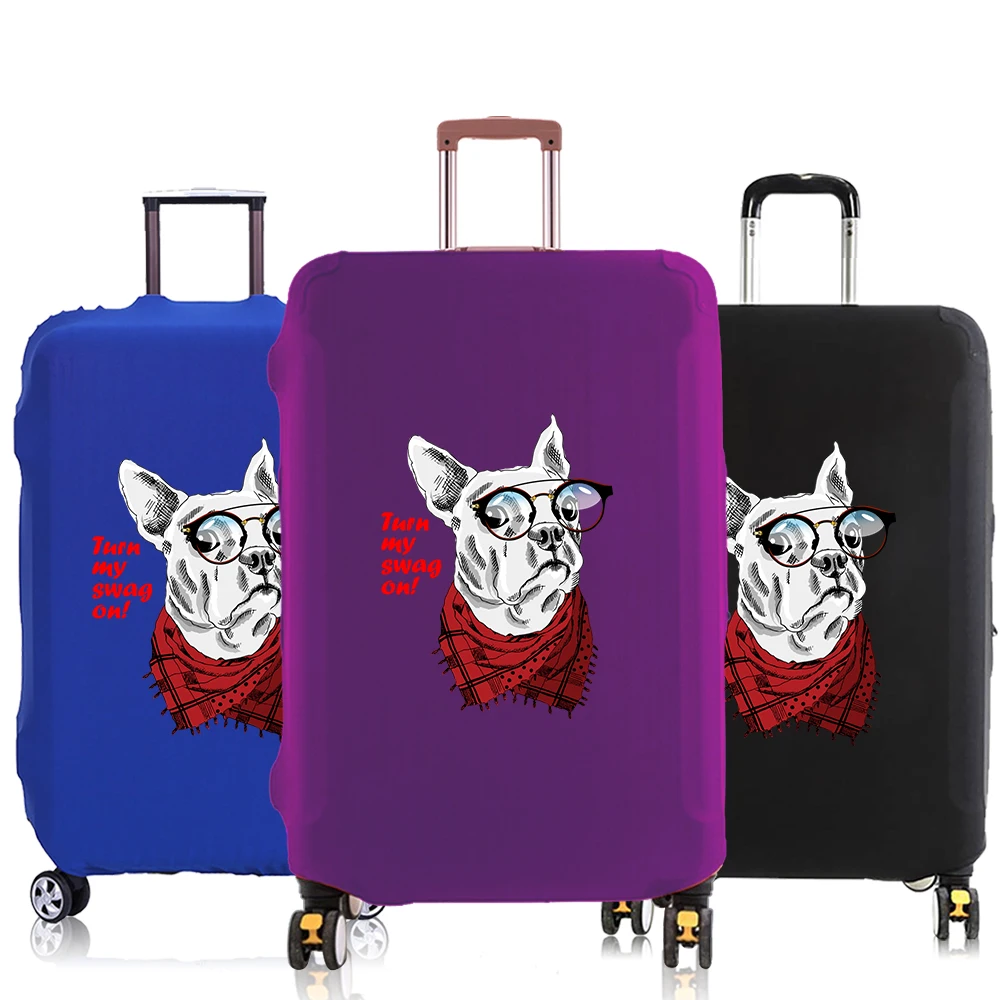 

Luggage Suitcase Protector Case Dust Elastic Baggage Cover Travel Accessories for18-30 Inch Trolley cover Spectacled Dog Pattern