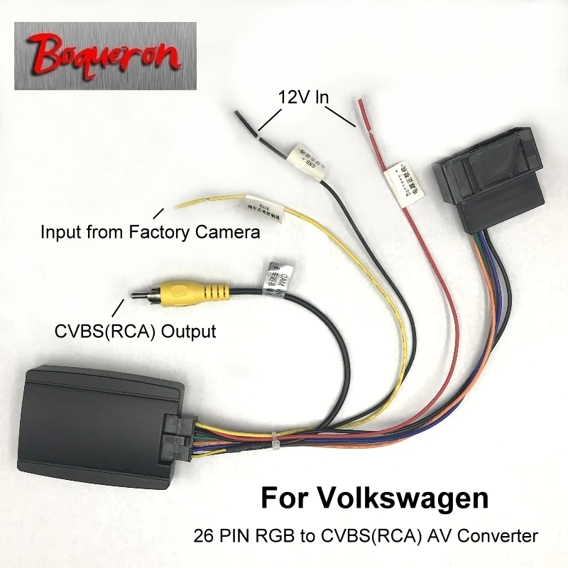 

26 PIN RGB to CVBS (RCA) AV Converter for Volkswagen Factory Original Camera Output to Third Part OEM/After Market Head Unit DVD