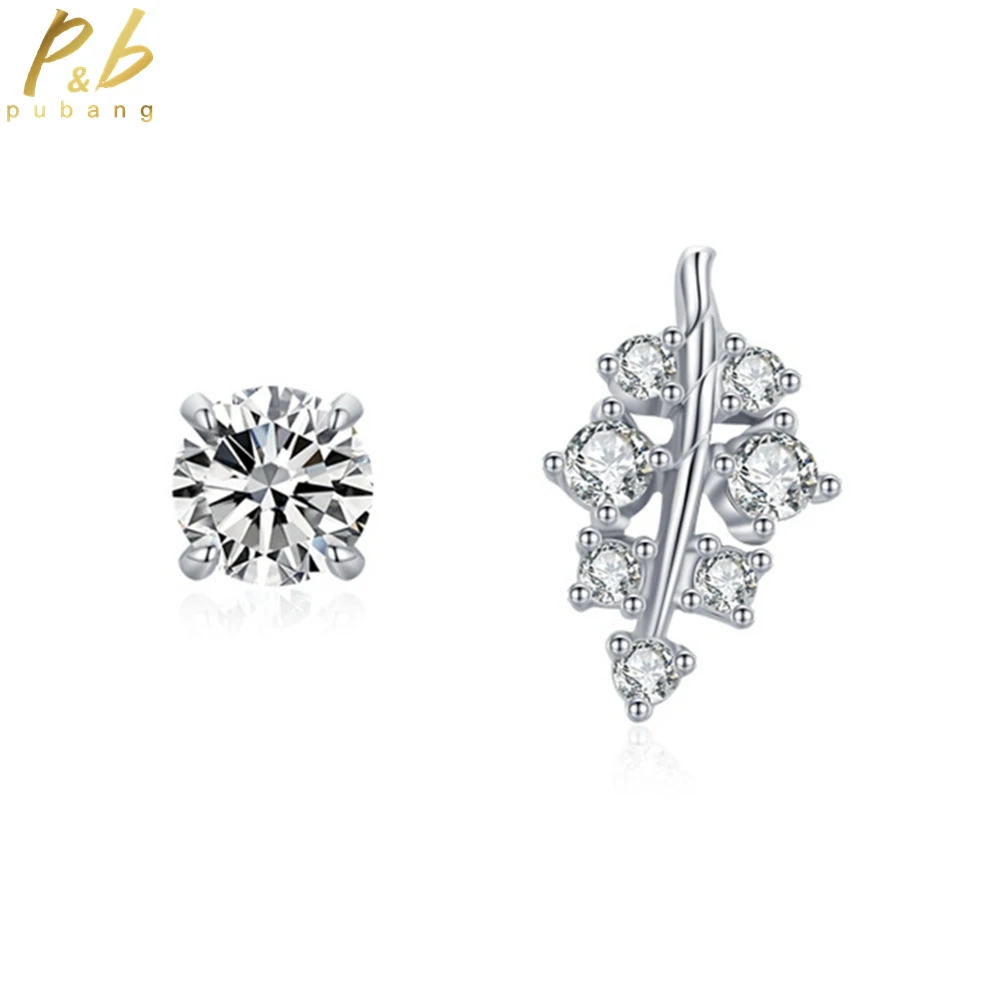 

PuBang Fine Jewelry Solid 925 Sterling Silver High Carbon Diamond New Sparkling Stud Earrings for Women Party Gift Drop Shipping