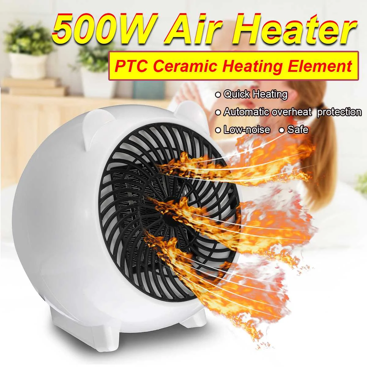 

500W Mini Electric Heater Foot Warmer Home Heater Electric Fan Heater Energy Saving Bedroom Heating For Home Office Space Heater