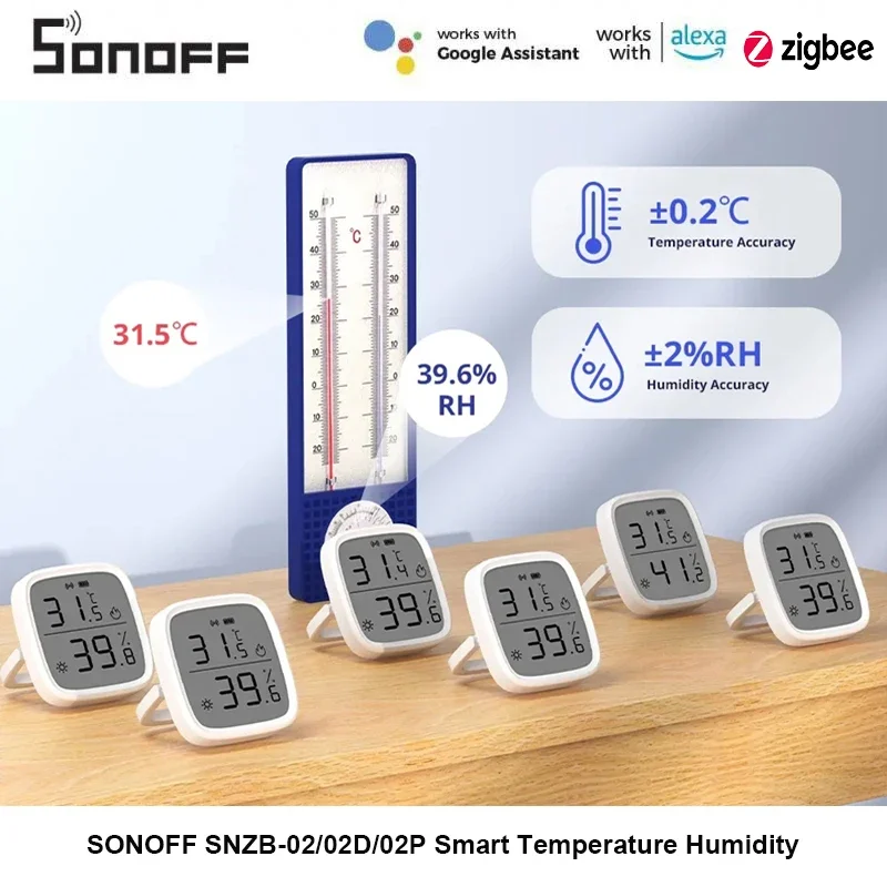 Датчик температуры и влажности SONOFF SNZB-02/02D/02P Zigbee Monitor комплекты автоматизации