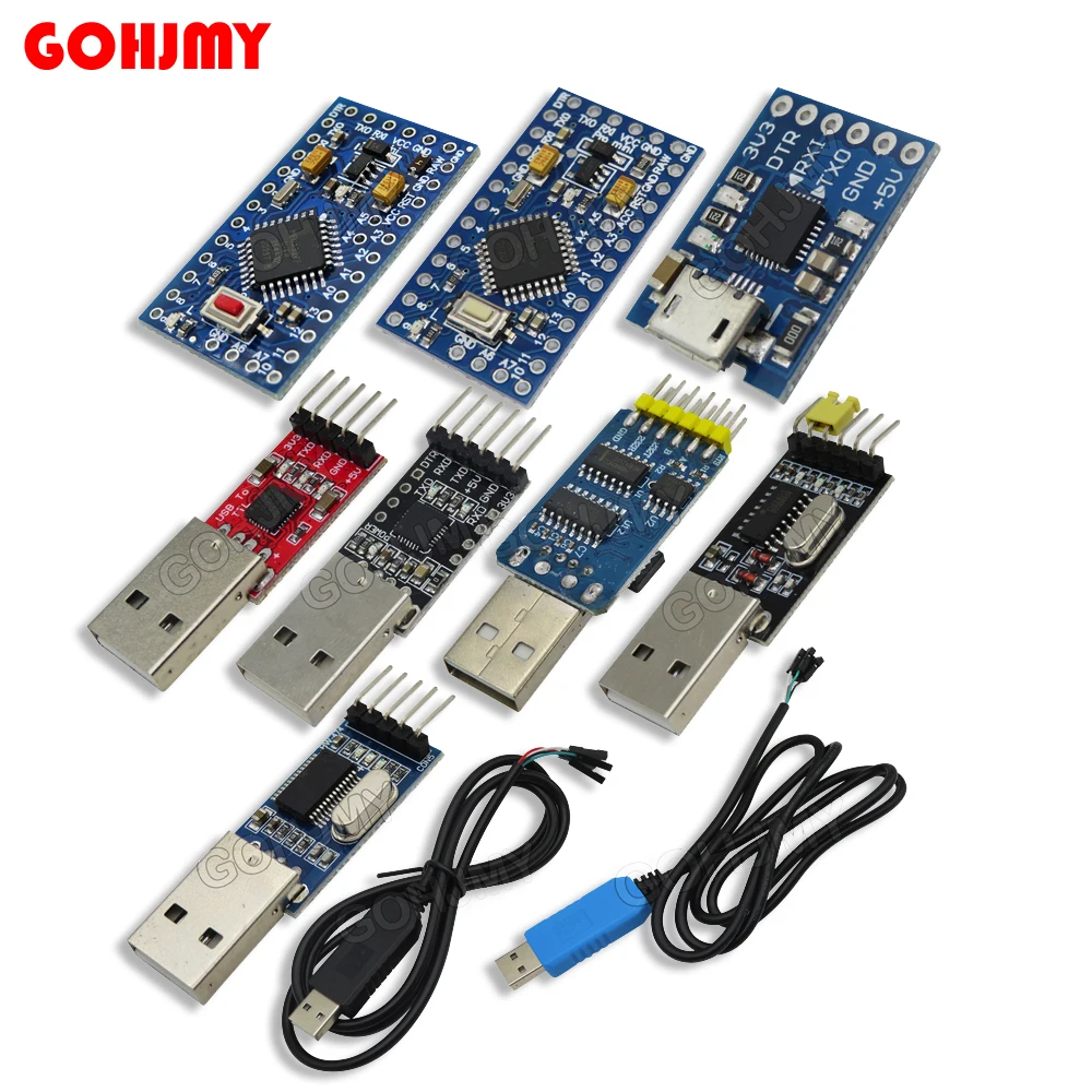 Плата модуля ATMEGA328P Pro Mini 328 Mini ATMEGA328 3,3 В 8 МГц 5 в 16 МГц для Arduino, совместимая с Nano CP2102 FT232RL, 1 шт.