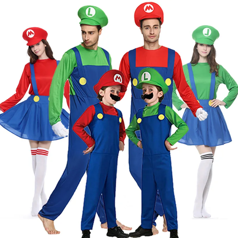 

Суперкостюмы для косплея на день ребенка, братья, Луиджи, Брос, сантехники, маскарадный костюм для вечеринки, Марио и Луги, костюмы для подар...