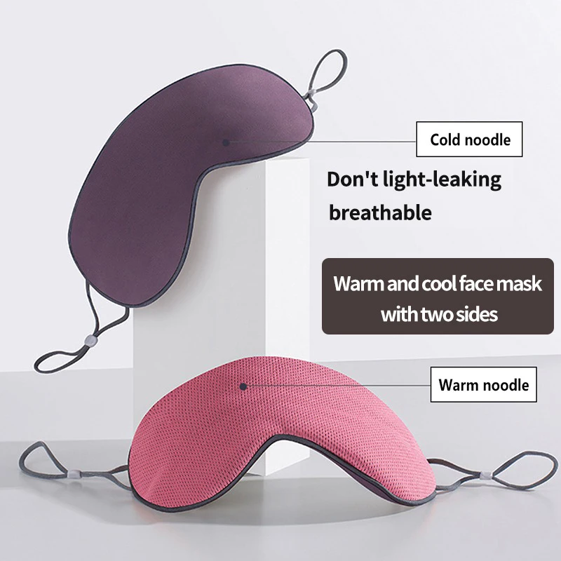 

Sleep Eye Mask Korean Style Ice Silk Warm and Cool Dual-Use Adjustable Travel Shading Breathable Eye Mask 1PC