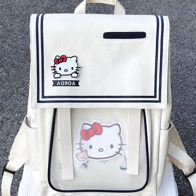 Kawaii Sanrio Kitty Cat Backpack Women 2022 New Cartoon Backpack Women Junior High School Students' Printed Schoolbag