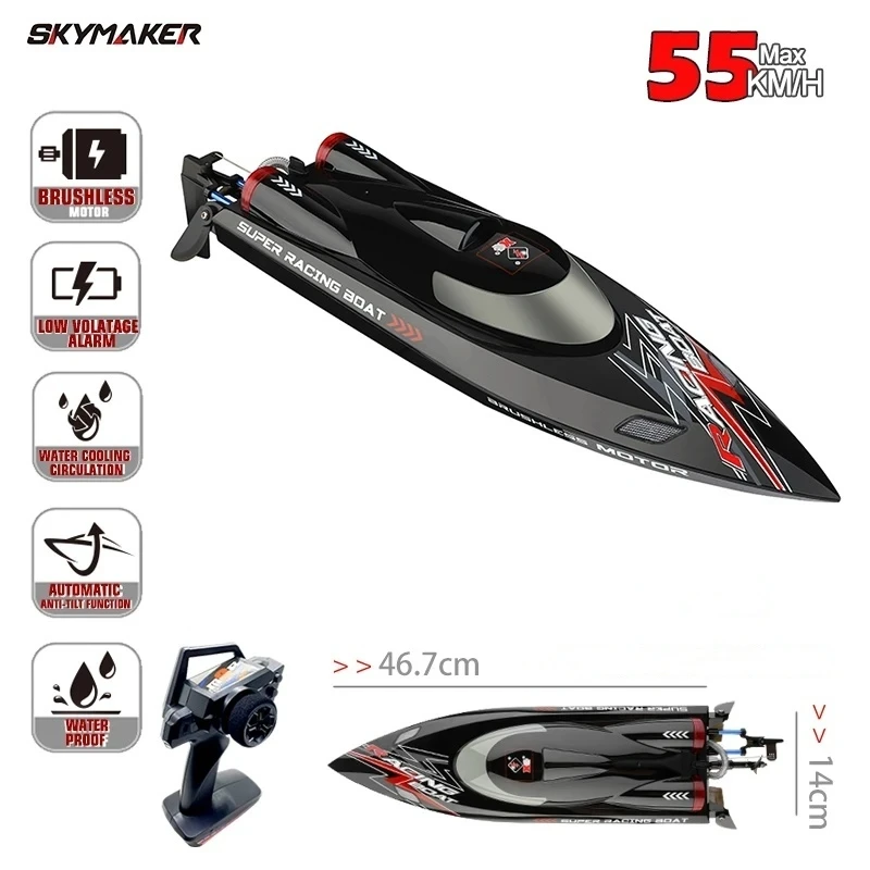 HN WL916 Высокоскоростная радиоуправляемая лодка 55 км/ч Лодки с дистанционным