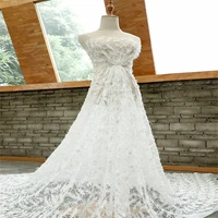 three dimensional feather hollowed out mesh perspective lace embroidery wedding dress curtain designer fabric