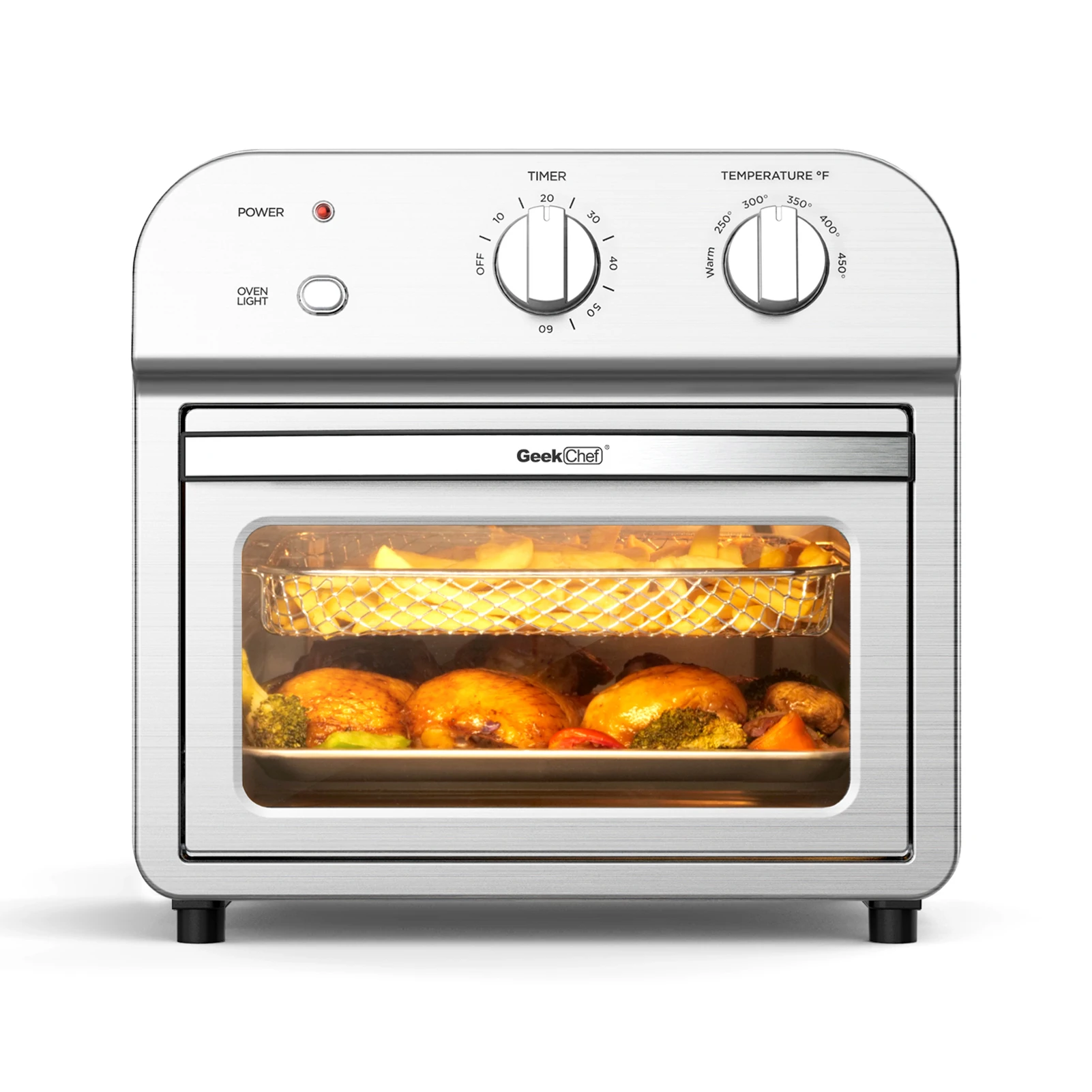 

Air Fryer Toaster Oven, 4 Slice Convection Airfryer Countertop Oven,Reheat, Fry Oil-Free, Stainless Steel,1500W