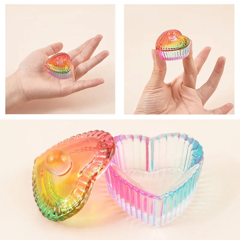 

1PC Crystal Glass Heart Shape Nail Cup Acrylic Powder Liquid Dappen Dish Bowl Holder Container Equipment Manicure Nail Art Tools