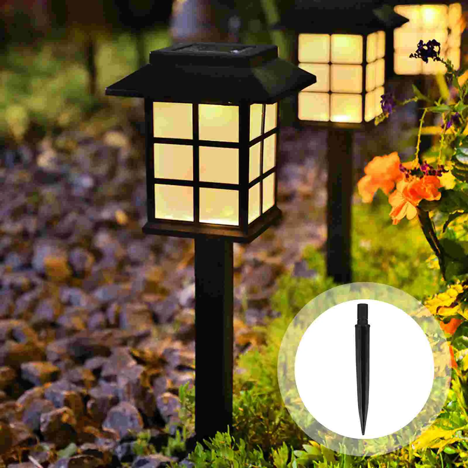 

20 Pcs Plastic Plug Flame Solar Lights Lawn Lamp Ground Spike Light Spikes Solar Flame Lights Replacement Stakes Garden