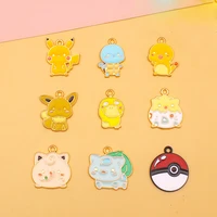 10pcs cute anime elf ball enamel alloy pendant diy earrings necklace accessories charms for jewelry making keychain wholesale