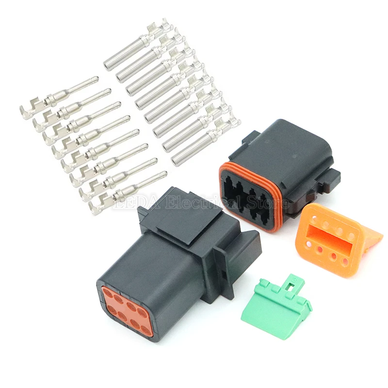 

Водонепроницаемые автомобильные разъемы DT, черные, 2/3/4/6/8/12 контактов