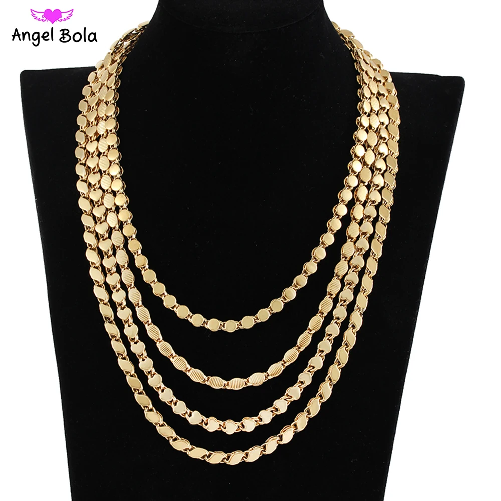 

Simple Stylish Golden Ladies Necklace Muslim Islamic Wedding Banquet High-end Jewelry Wholesale Various Size Options
