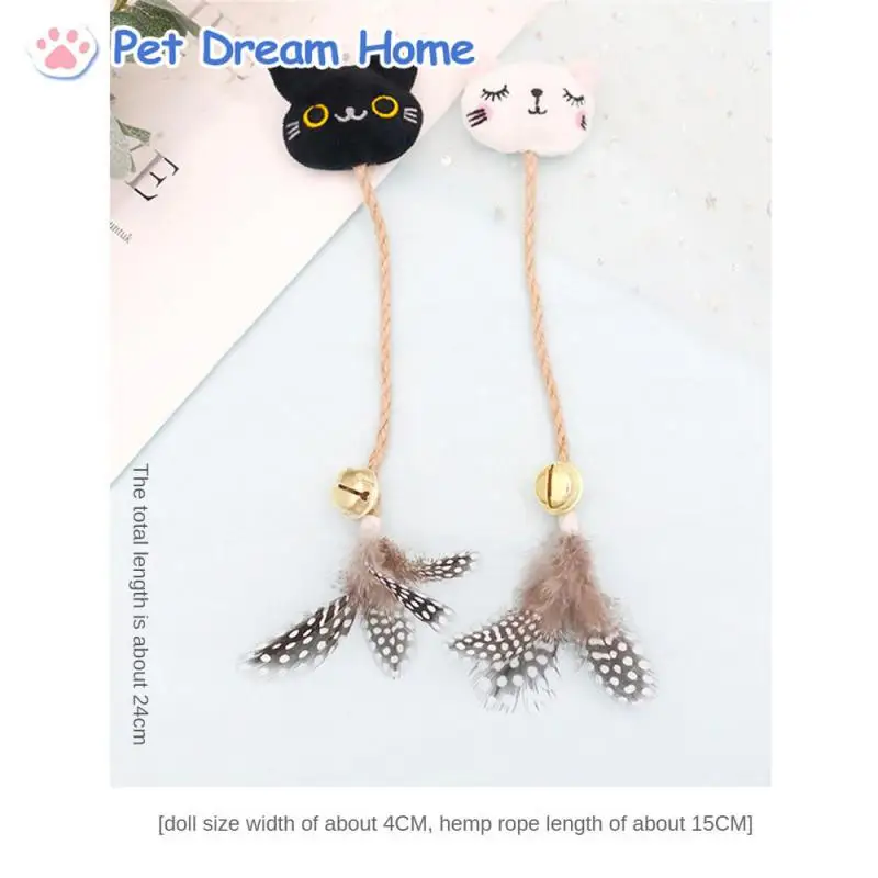 

Excellent Workmanship Cat Toy Feather Bell Durable Cat Chew Toy Scratch Resistant Cute Shape Pet Feather Bell Toy Cat Supplies