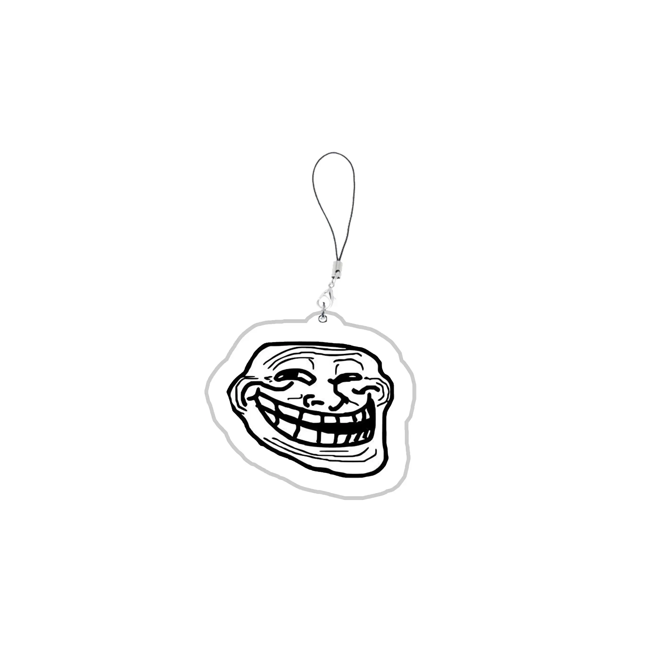 Фото Акриловая забавная цепочка для телефона TrollFace, NoMeGusta Rage Face ForeverAlone, подвески для мобильного телефона, маленький кулон, подарки друзьям №3