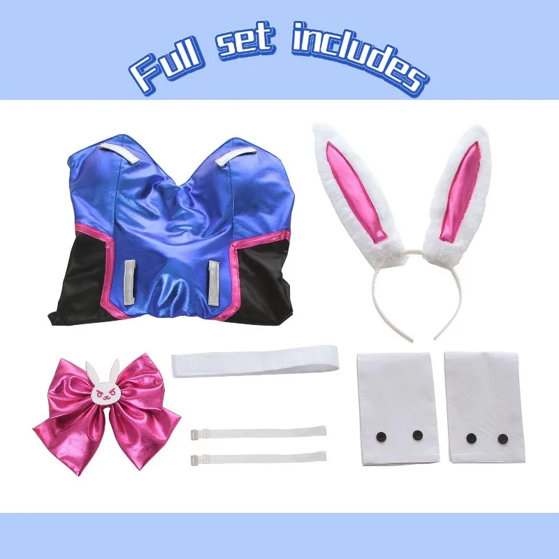 Костюм для косплея D.Va из Overwatch в образе зайчика, женский комбинезон Hana Song, игровой костюм для Хэллоуина и конвенций. (art.: 3920dd18e89ec) - 3920dd18e89ec
