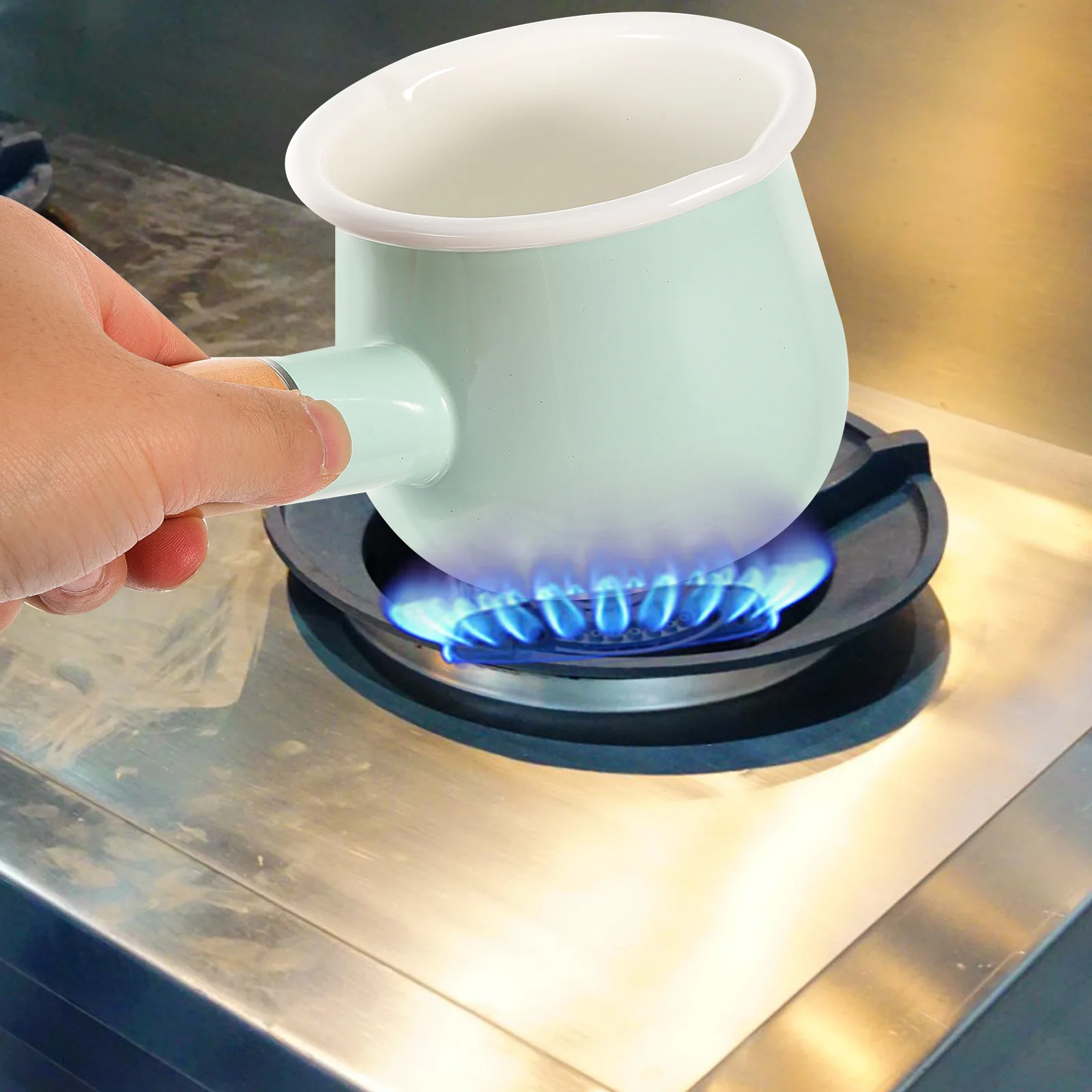 10 см серая эмалированная молочная кастрюля мини-кастрюля для масла