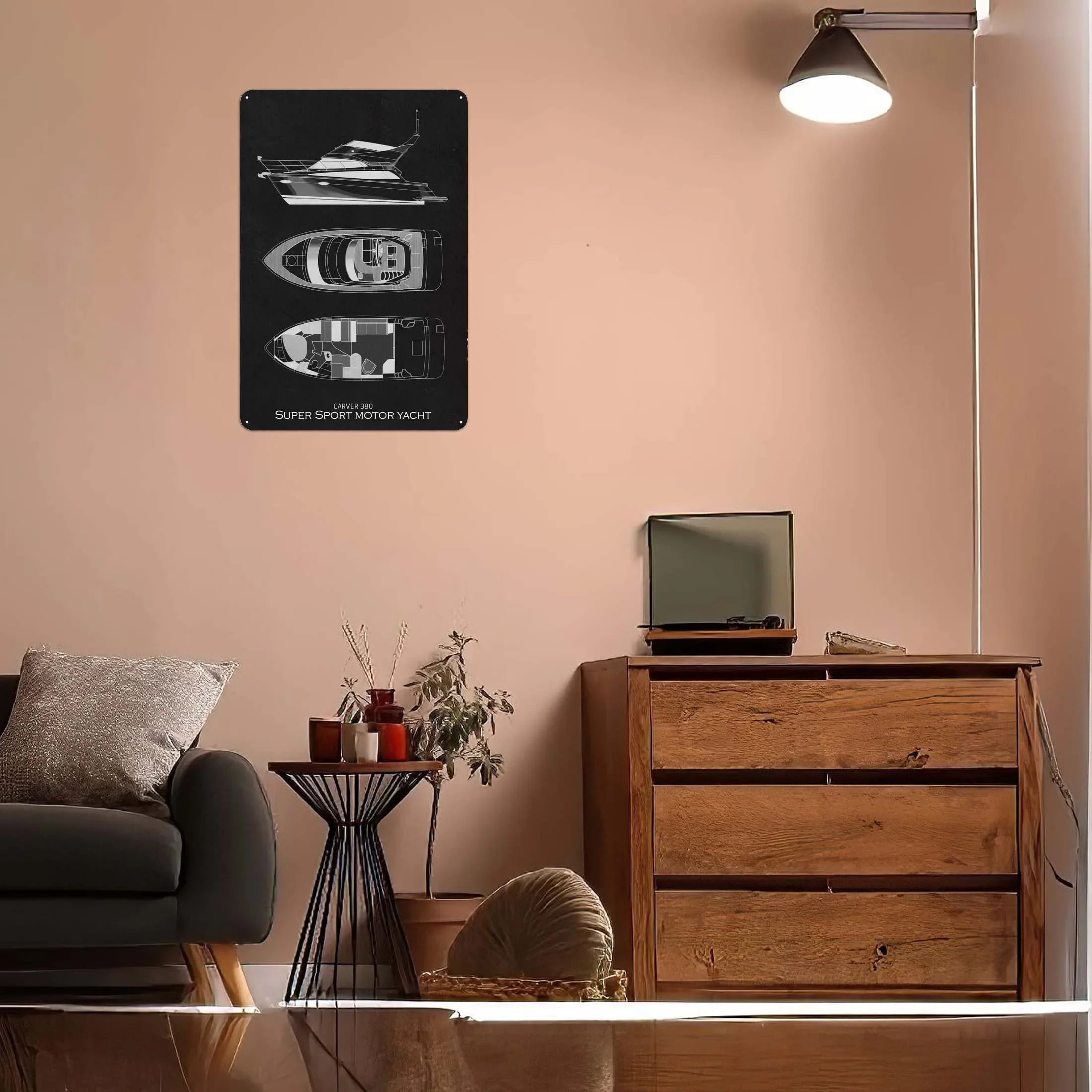 Carver 380 Супер спортивный мотоцикл металлический постер уличные декорации Ретро