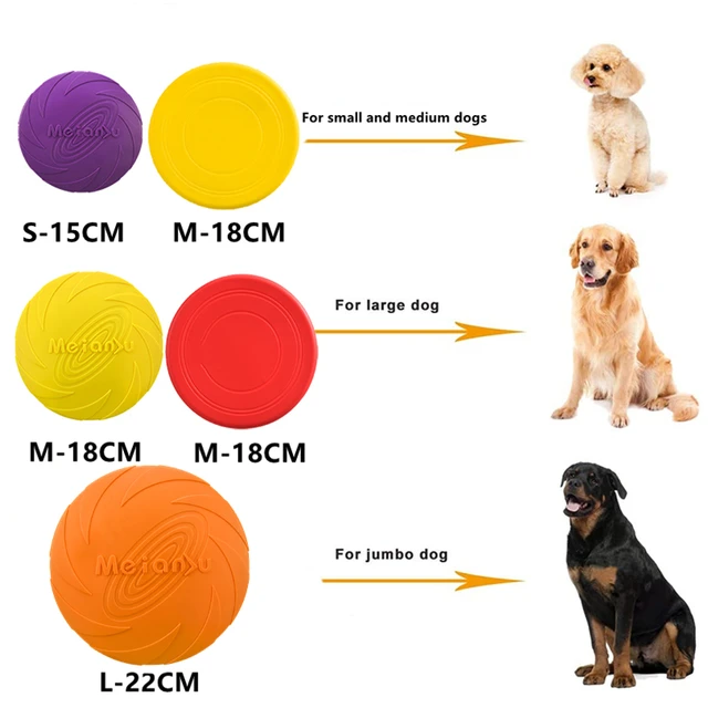 Fashion Pet Dog Silicone Game Frisbeed Dog Toy Flying Discs Trainning Interactive Toys Pet Supplies Flying Disc 15/18/22cm 4