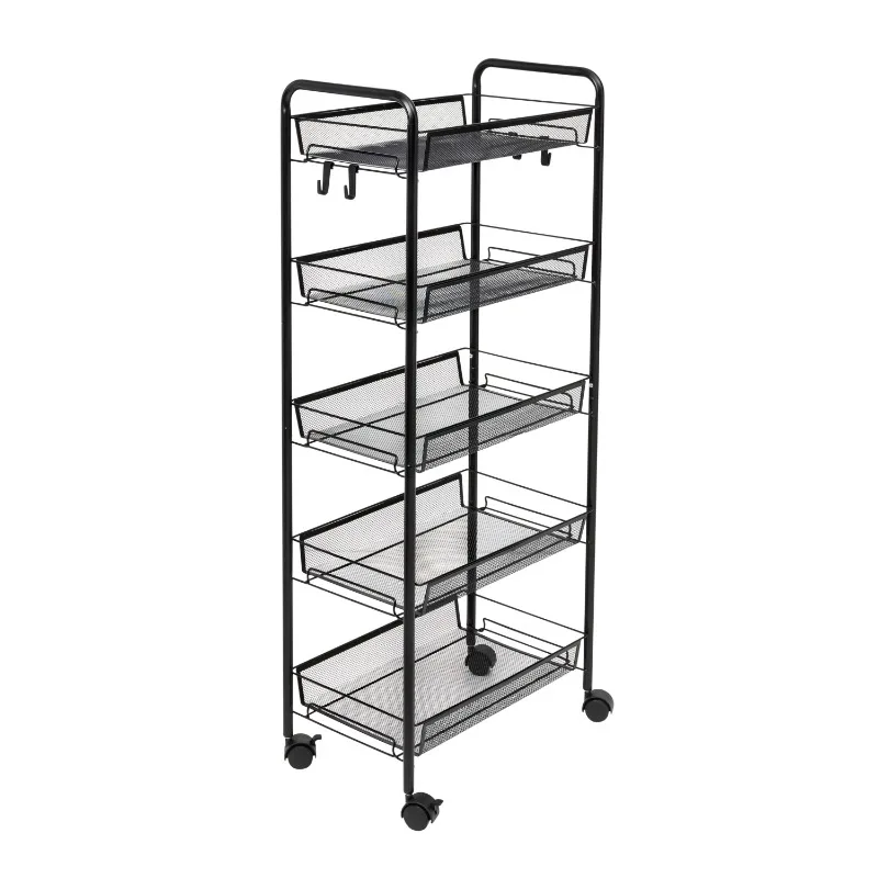

Honey Can Do 5-Tier Rolling Storage Cart on Wheels, Black