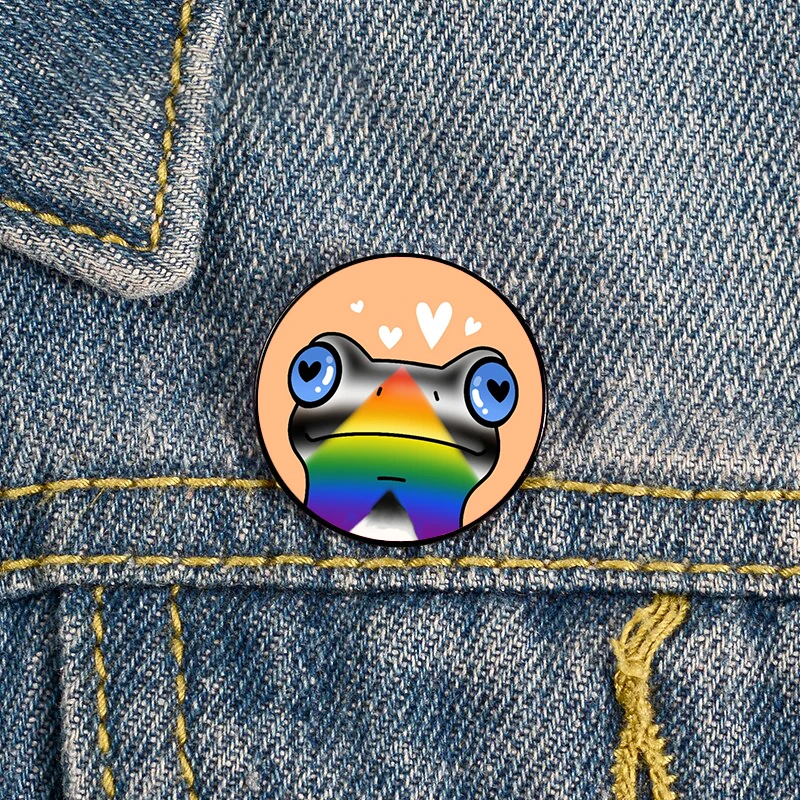 Bigender с рисунком лягушки Pin обычные броши рубашка лацкан учитель сумка рюкзак