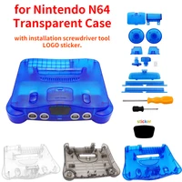 replacement plastic clear shell translucent case for nintendo n64 retro video game console transparent box game accessories