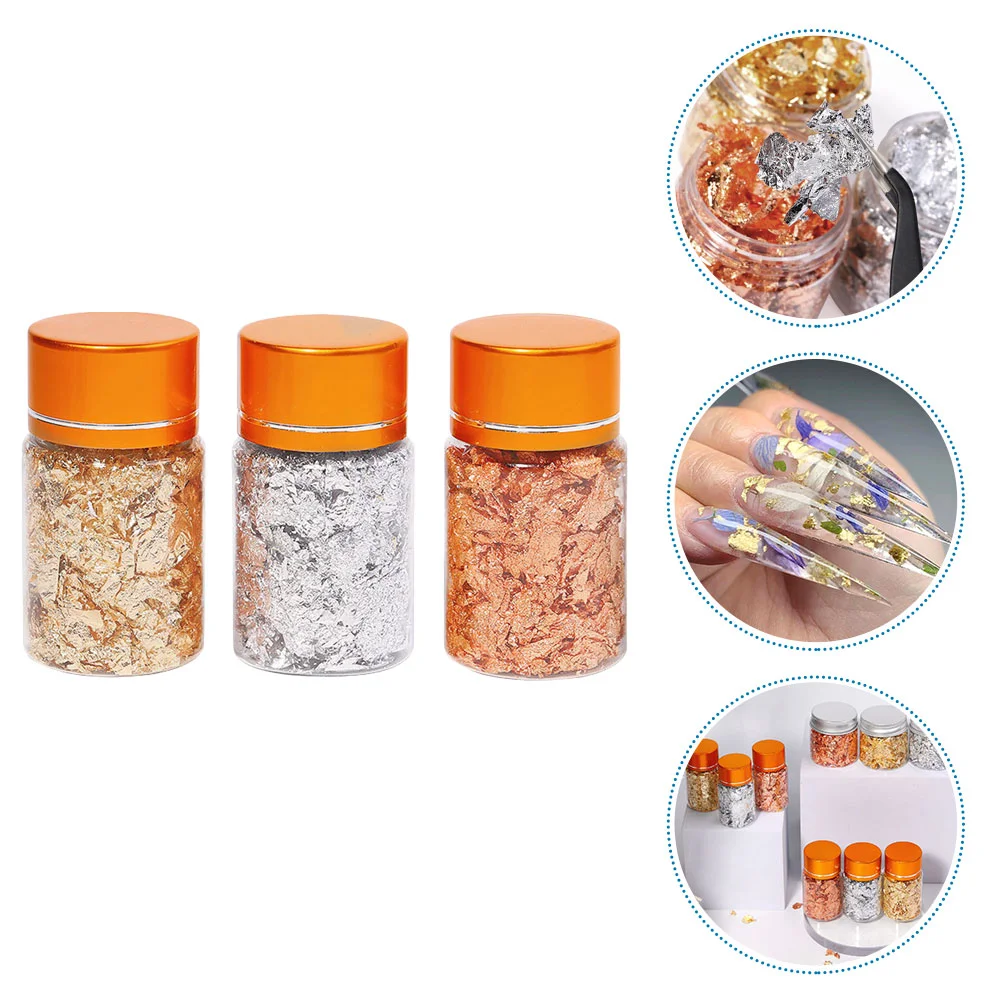 

Flakes Nail Gold Metallic Leaf Gilding Glitter Sequins Fake Imitation Resin Decoration Nails Paper Glitters Silver Supplies