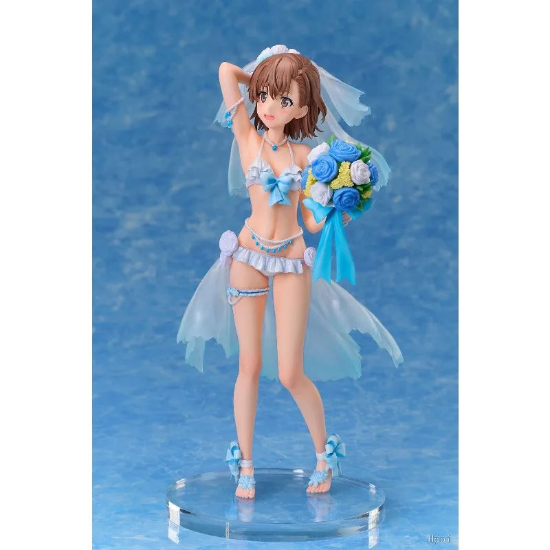 Фото В наличии Оригинальный Toaru Kagaku No Railgun T Bilibili Wedding Swimsuit Ver. Модели аниме-фигурок и сувениров, высота 24,5 см №4