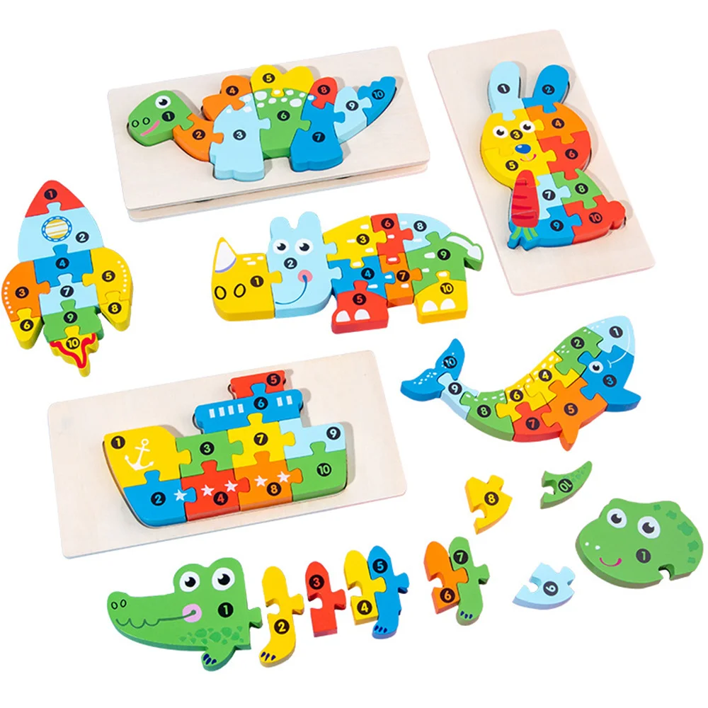 

Hot New Wooden 3D Puzzle Toys Cartoon Jigsaw For Children Baby Early Education Intelligence Boys And Girls Toys Kids Gift