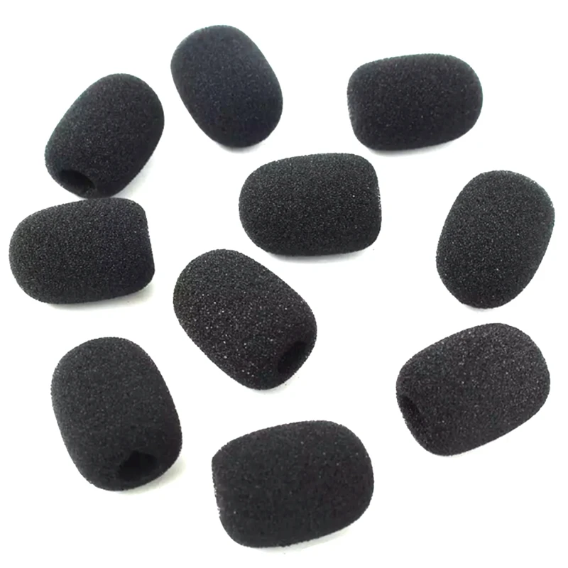 

100Pcs Microphone Headset Grill Windshield Sponge Foam Black Mic Cover 30mmx8mm