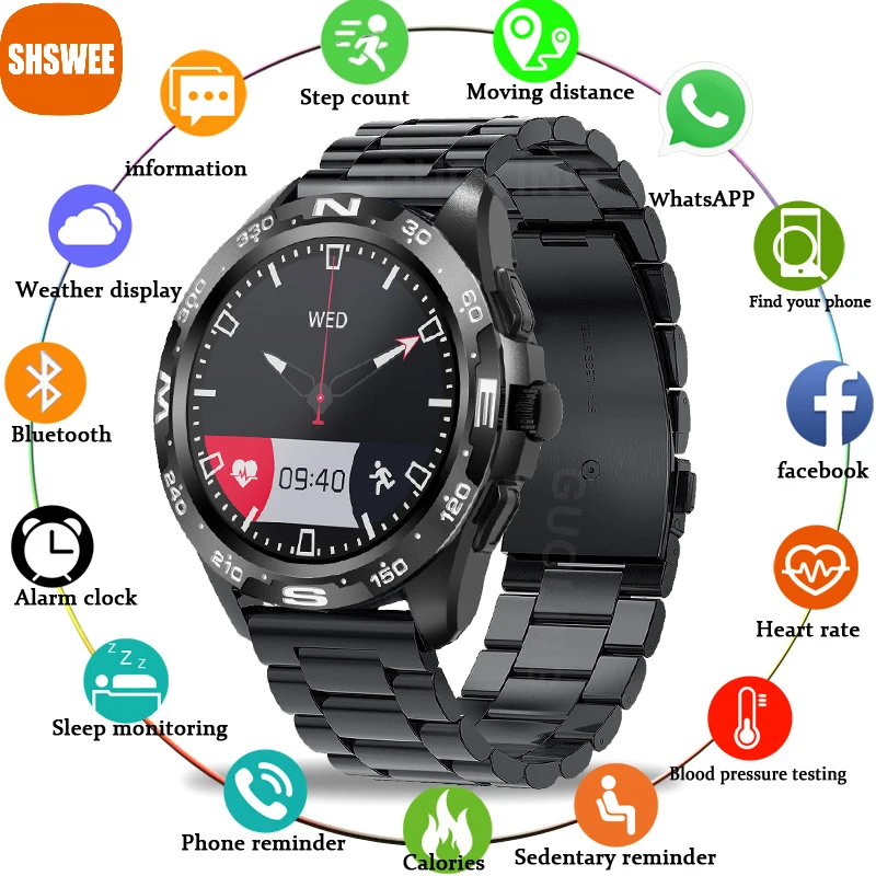 

Смарт-часы мужские с Bluetooth-вызовом и водонепроницаемым дисплеем