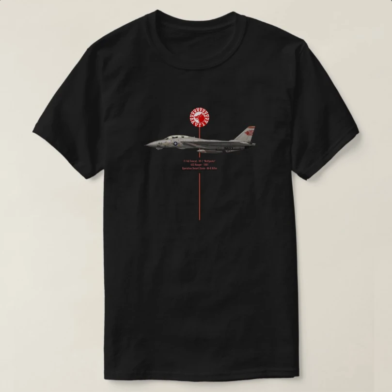 F-14A Tomcat VF-1 "Wolfpack" Mi-8 Killer T-Shirt 100% Cotton