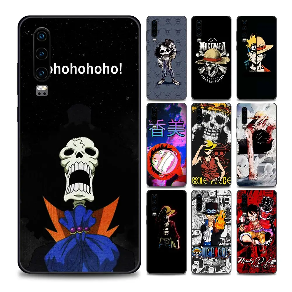 

Luffy And brook One Piece Phone Case for Huawei P10 Lite P20 P30 P40 Lite P50 Pro Plus P Smart Z Soft Silicone Case Cover BANDAI