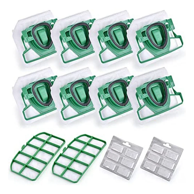 

For VK200 FP200 Parts For Vorwerk Kobold Vacuum Cleaner Bag Replacement Filter 8 VK200 Bags+2 HEPA Filters+12 Fragrances
