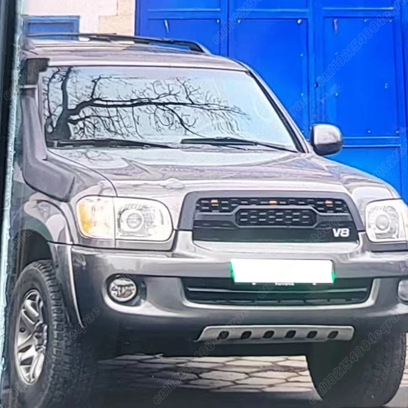 Фото Для Toyota Sequoia 2005 2006 2007, передний бампер в стиле TRD, гоночные решетки со светодиодной подсветкой, верхние решетки воздухозаборника радиатора, комплекты кузова №5