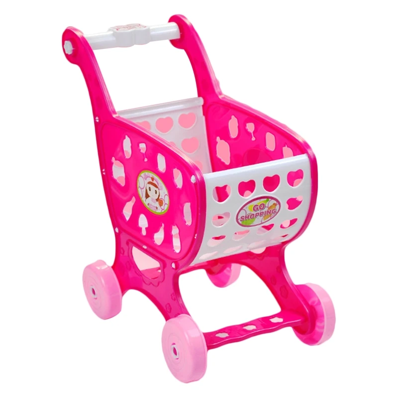 Детская забавная пластиковая тележка для покупок украшение кукольного домика