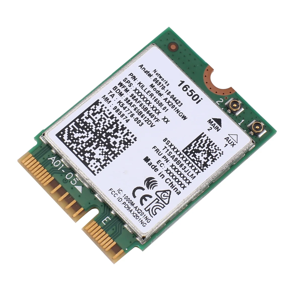 1650I AC AX201NGW WiFi-карта WiFi6 Двухдиапазонная беспроводная карта 802.11AX/A/B/G/N BT 5.0 Ноутбук