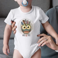 funny casual cartoon owl graphic infant bodysuits creative wild free printing new summer breathable newborn romper